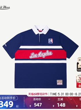 【全明星】NBA官方Mitchell&Nes短袖T恤春季美式撞色运动POLO衫