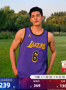 NBA官方正品Nike湖人队詹姆斯6号SW/AU版球衣背心运动速干篮球服
