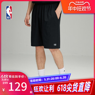 NBA球队文化系列 联盟 夏季男子运动健身休闲宽松凉爽黑色短裤