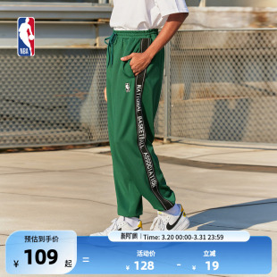 NBA球队文化系列 联盟绿色梭织字母织带运动裤