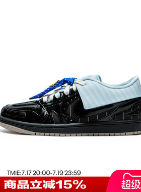 NIKE耐克女鞋新品AJ1可拆卸领带蓝色条纹运动休闲板鞋IR7554-001