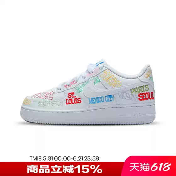 Nike Nike Women's Shoes, Big Kids' Shoes, Af1 Air Force One Letter Graffiti Low-Top Casual Sneakers Collection