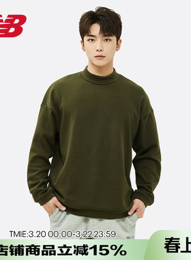 New Balance NBGrey日系男款休闲加绒卫衣立领保暖打底衫JMTL1580