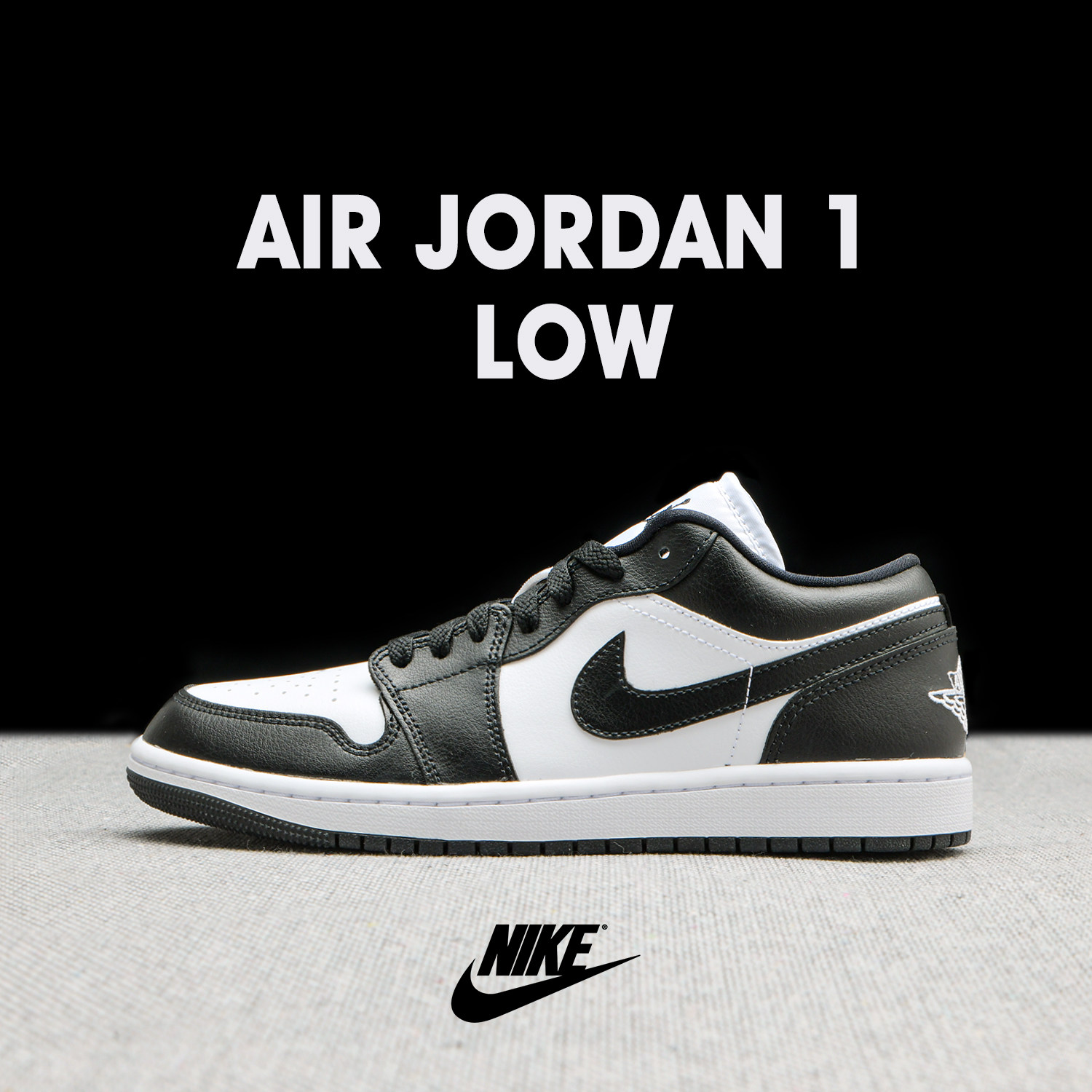 NIKE耐克AJ1男鞋女鞋黑白熊猫低帮复古运动休闲板鞋DC0774-101