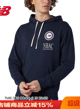 New Balance NB 男款女款上衣简约舒适休闲连帽针织卫衣AMT13519