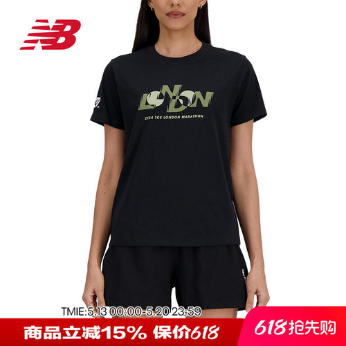 NB女款运动休闲字母印花圆领半袖