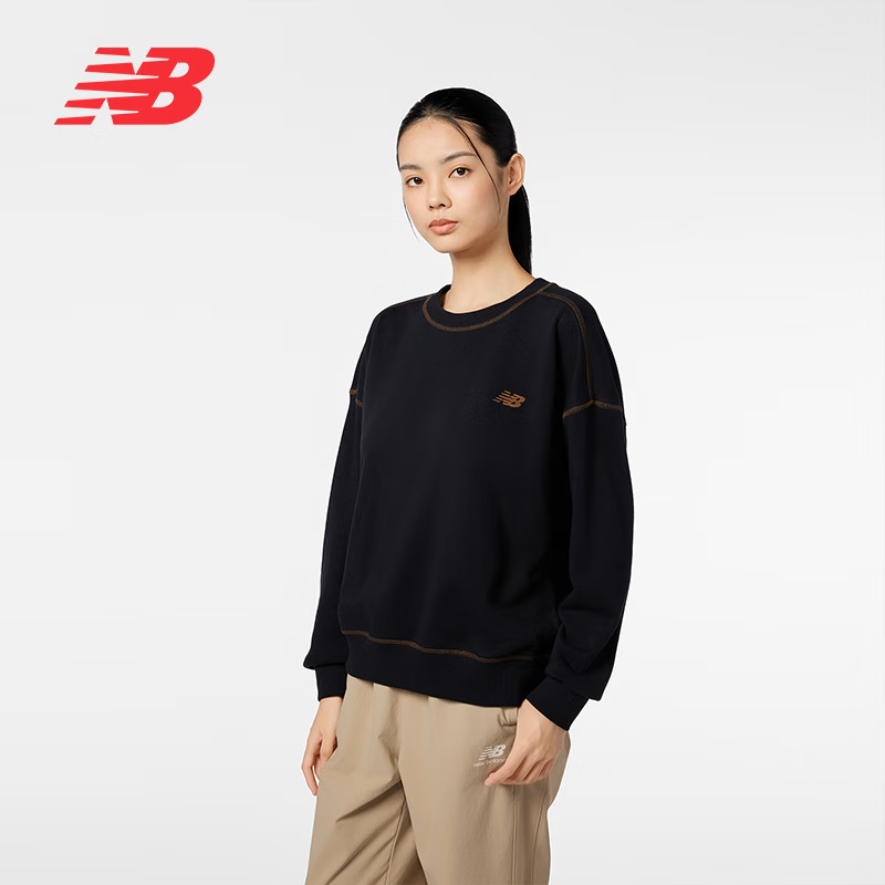 New Balance NB正品女款运动宽松上衣休闲时尚长袖卫衣AWT33326