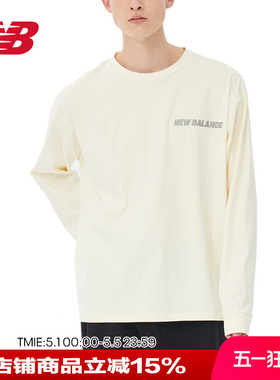 New Balance NB Grey日系男款宽松长袖T恤运动休闲卫衣男AMT35001