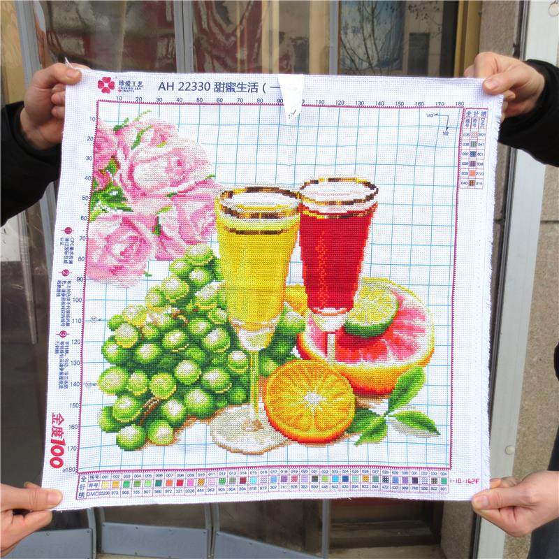 绣好的纯手工十字绣成品甜蜜生活二水果餐厅小幅新款现代简约挂画