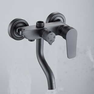 黑色淋浴龙头开关主体配件冷热混合水阀沐浴器花洒洗澡浴缸水龙头