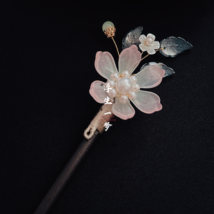 新款手工琉璃发簪古风发饰日常汉服饰品头饰木簪古典盘发簪子发钗