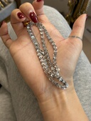 734钛钢洗澡不掉色白金色项链亮晶晶切面麻花锁骨链