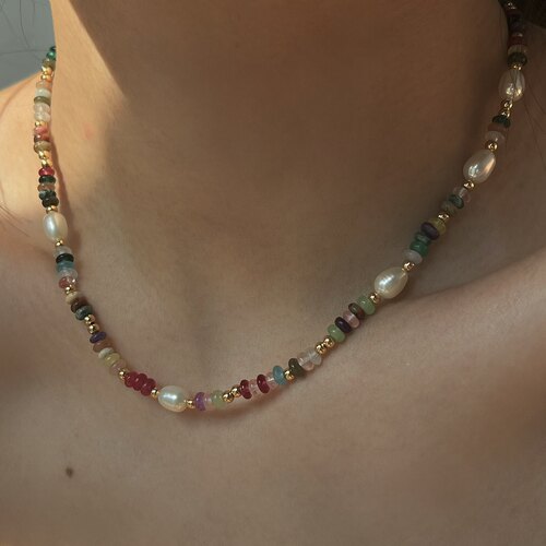 淡水珍珠锁骨链复古天然