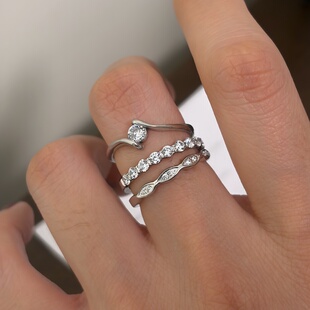 734钛钢不掉色可洗澡戒指女小众设计高级轻奢气质百搭通勤食指戒