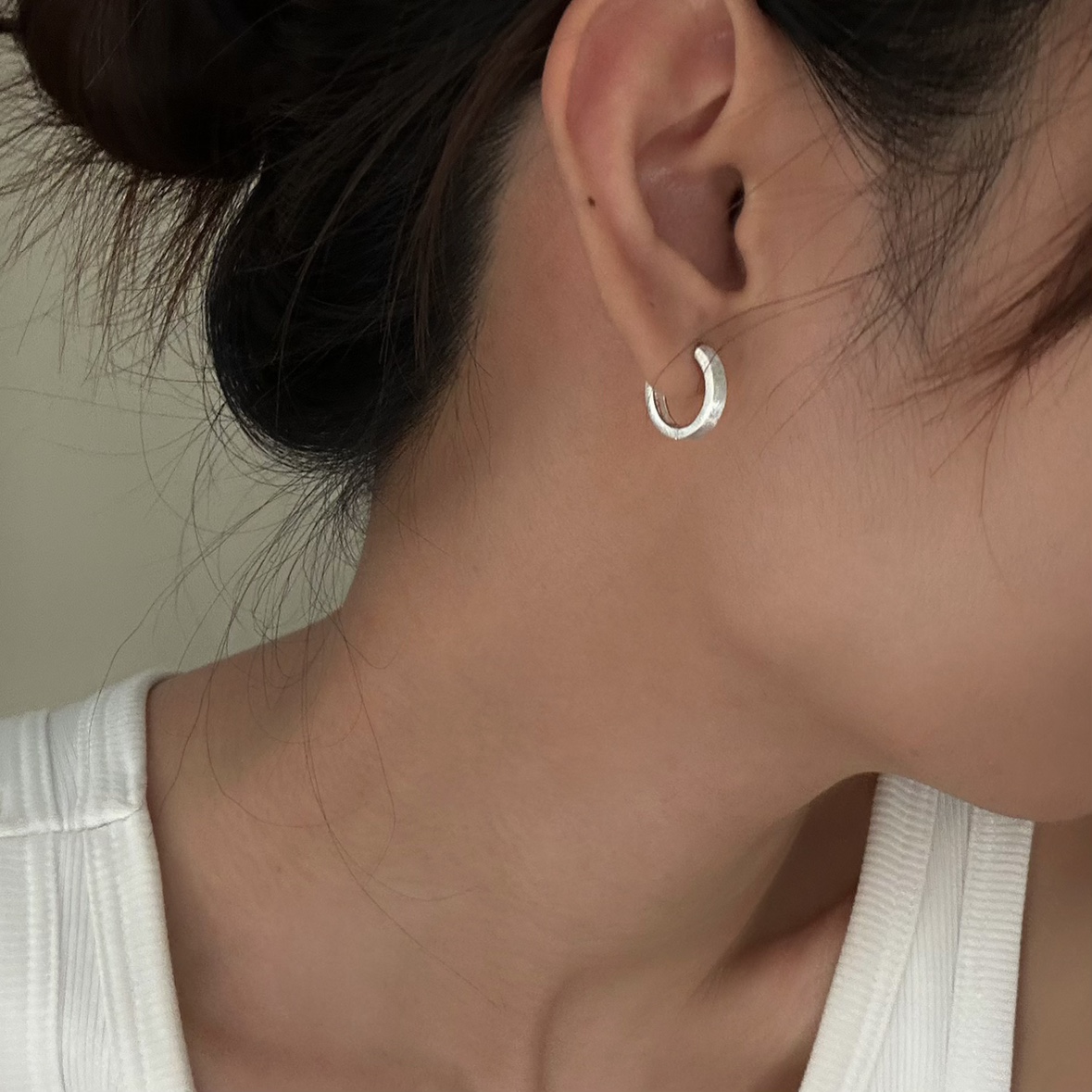 养耳洞耳环银通勤拉丝