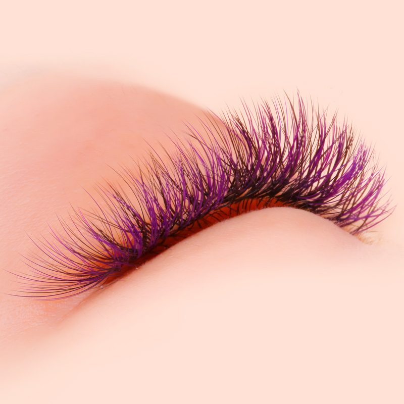 紫黑色开花种植假睫毛网状Y型毛