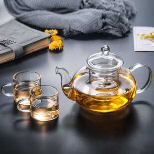 可加热玻璃茶壶耐高温加厚过滤泡茶壶家用功夫水果花茶壶茶具套装