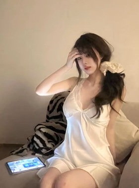 indulgeme维纳斯的诞生*法式性感睡衣春夏冰丝纯欲带胸垫吊带睡裙