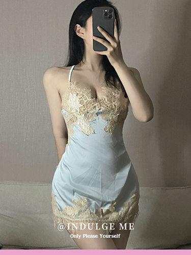 冰丝吊带睡裙indulgeme蕾丝性感