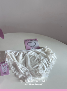 indulgeme法式半岛*少女纯欲风缎面性感内裤女性感蕾丝女士三角裤