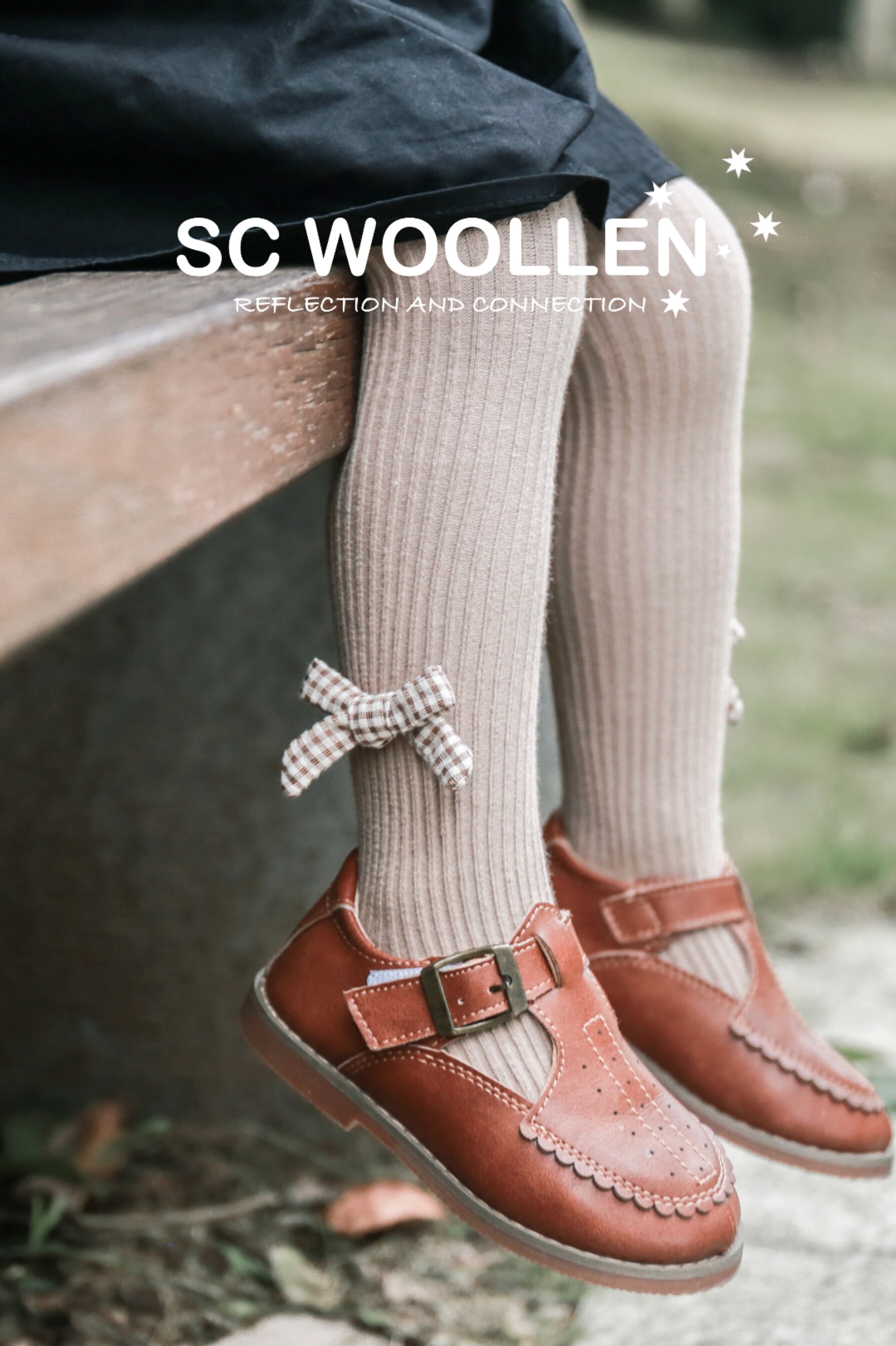 【买一送一】SC WOOLLEN蝴蝶结连裤袜儿童长袜婴儿女宝宝柔软保暖