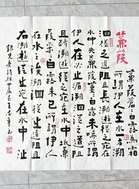 蒹葭 王忠华手写个性创意书法办公室客厅茶室书房装饰字画
