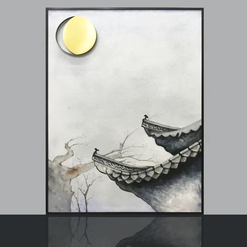 立体浮雕样板房实物圆形装饰画墙壁挂饰酒店墙面装饰玄关壁饰