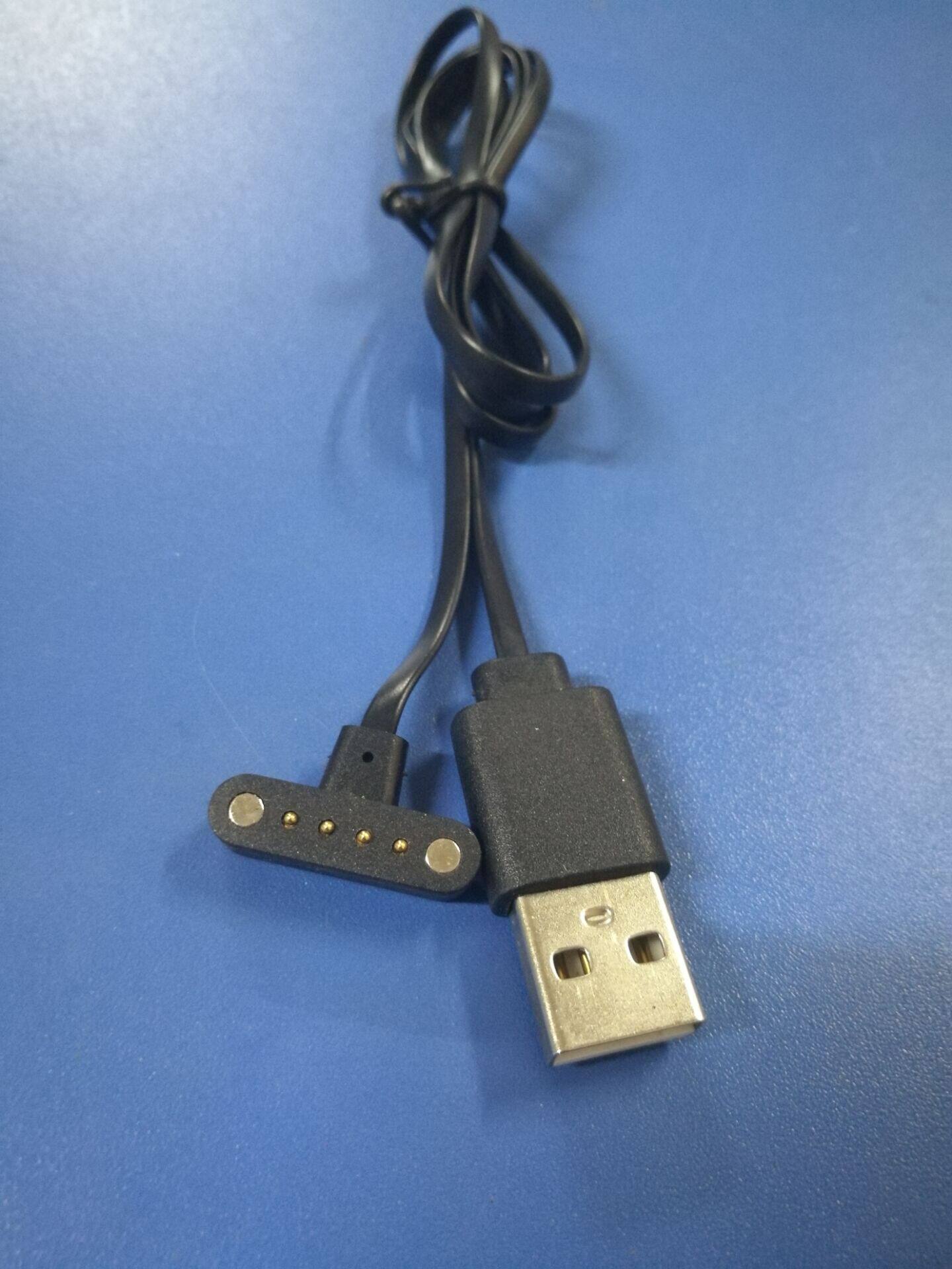 SMART WATCH手表电话磁吸充电器USB手表数据线四芯触点9MM通用