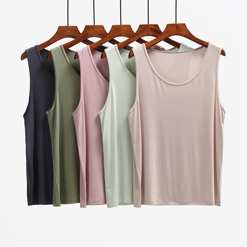 莫代尔背心圆领宽松休闲韩版无袖