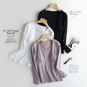 纯棉孕妇产后哺乳上衣秋衣长袖 喂奶衣月子服睡衣春秋冬 外出打底衫