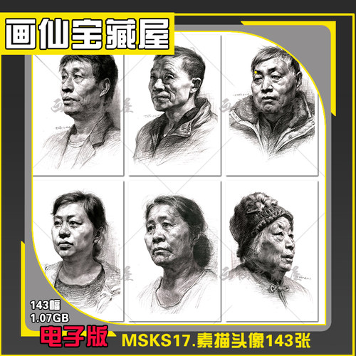 MSKS17素描头像临摹电子版校考联考结构步骤照片对照央美人像范本