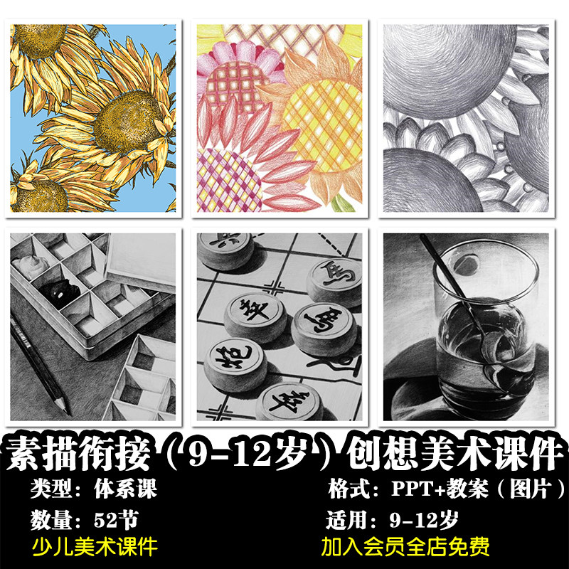 少儿美术 创意素描课件素描衔接美术课件52节ppt 教案 家长导读
