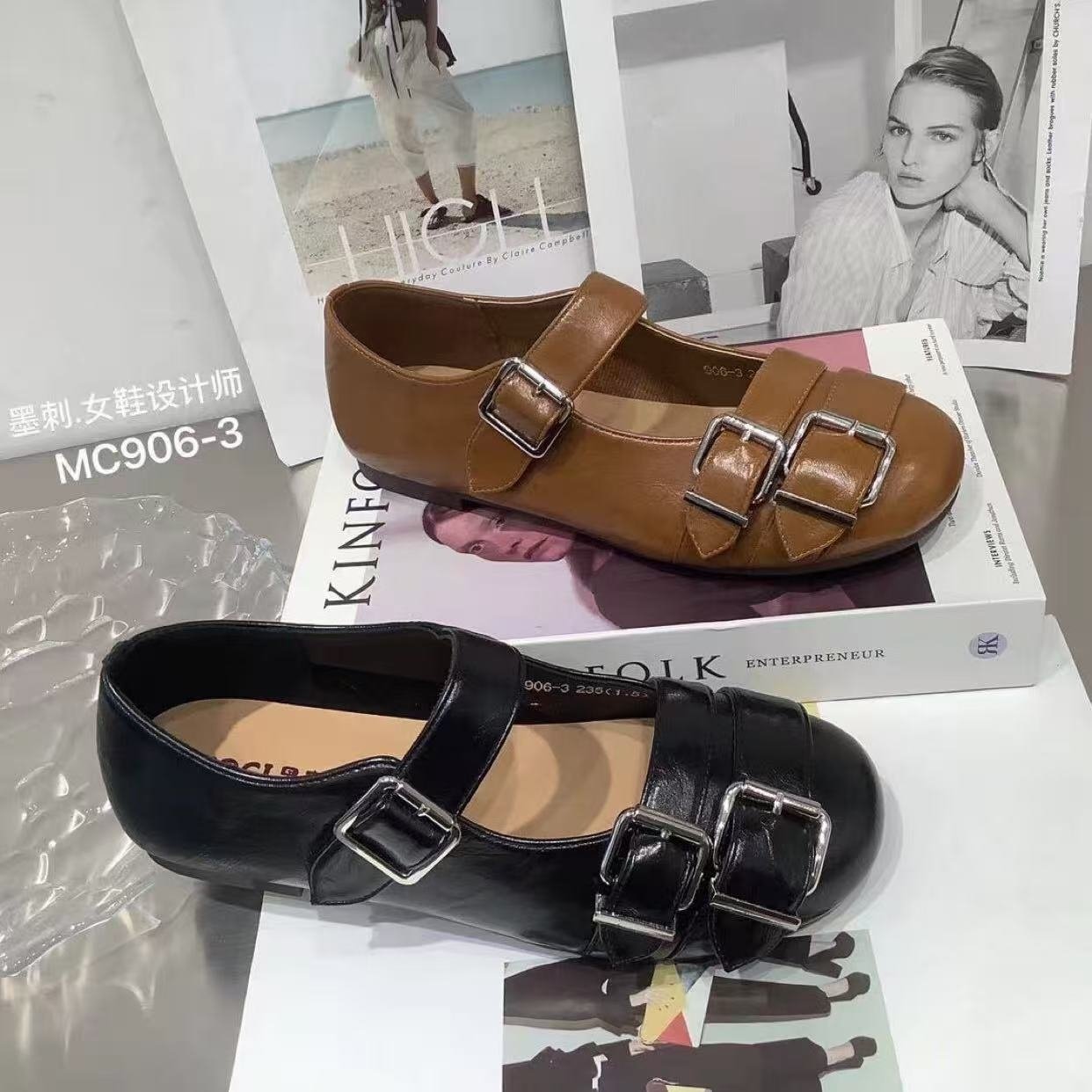 18复古软皮双扣带玛丽珍鞋女2026年春季新款舒适百搭圆头平底单鞋,女鞋,玛丽珍鞋,淘宝优惠券,粉丝福利购,淘宝优惠卷