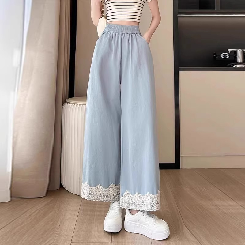 清仓捡漏蕾丝九分阔腿裤女夏季薄款宽松高腰小个子垂感休闲直筒裤,女装/女士精品,大码裤装,淘宝优惠券,粉丝福利购,淘宝优惠卷