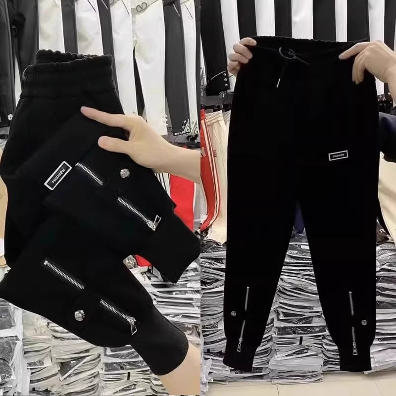 加绒加厚休闲哈伦裤宽松显瘦卫裤