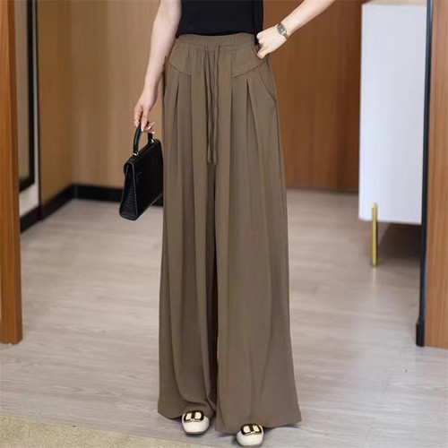 大码休闲阔腿垂感宽松慵懒裤裙女