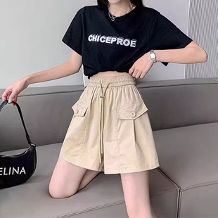短裤 A字裤 女夏季 宽松显瘦薄款 子 高腰阔腿休闲裤 清仓捡漏日系工装