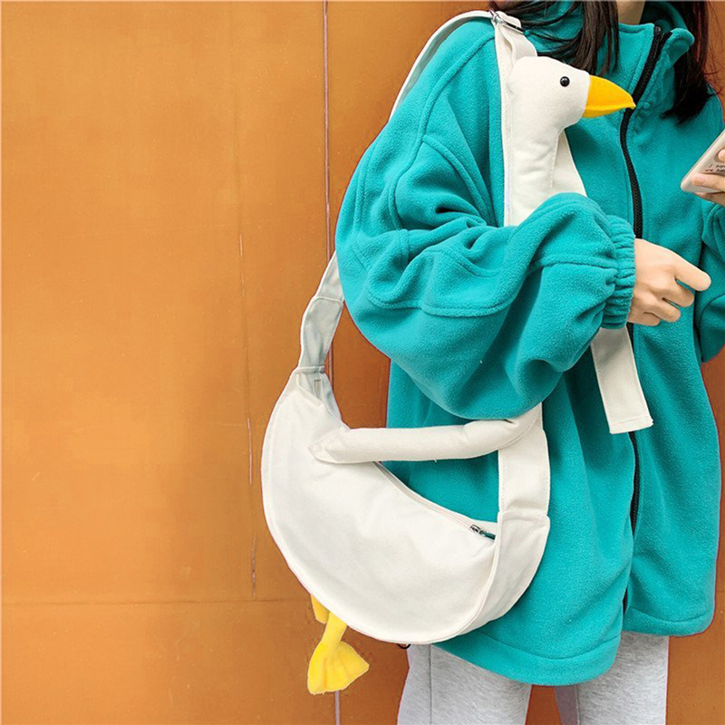 OULAILI网红鸭子帆布单肩斜挎包