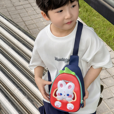 卡通儿童包包新款立体小兔子小男孩胸包可爱女童斜挎包宝宝零钱包