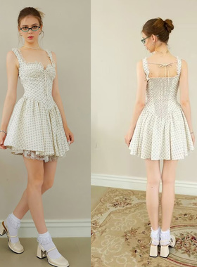 怦然心动 收腰a字吊带裙夏季海岛度假风甜美法式气质连衣裙短裙女