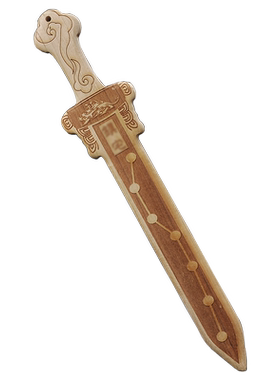 厘米肥城桃木中国结挂件七星剑