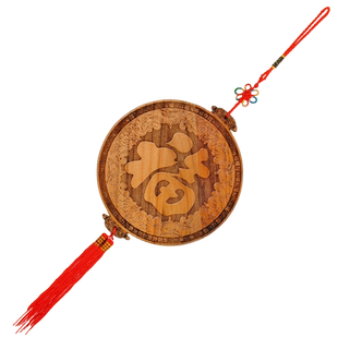 普生缘桃木福字挂件五福临门实木雕刻家居装饰品壁饰客厅玄关