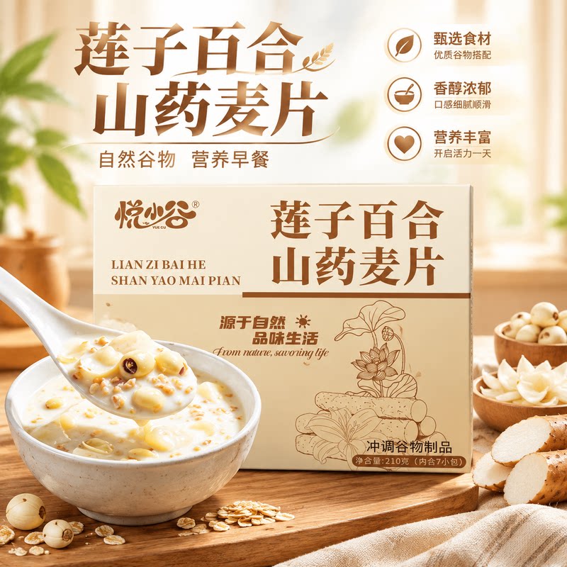 莲子百合山药麦片细腻顺滑