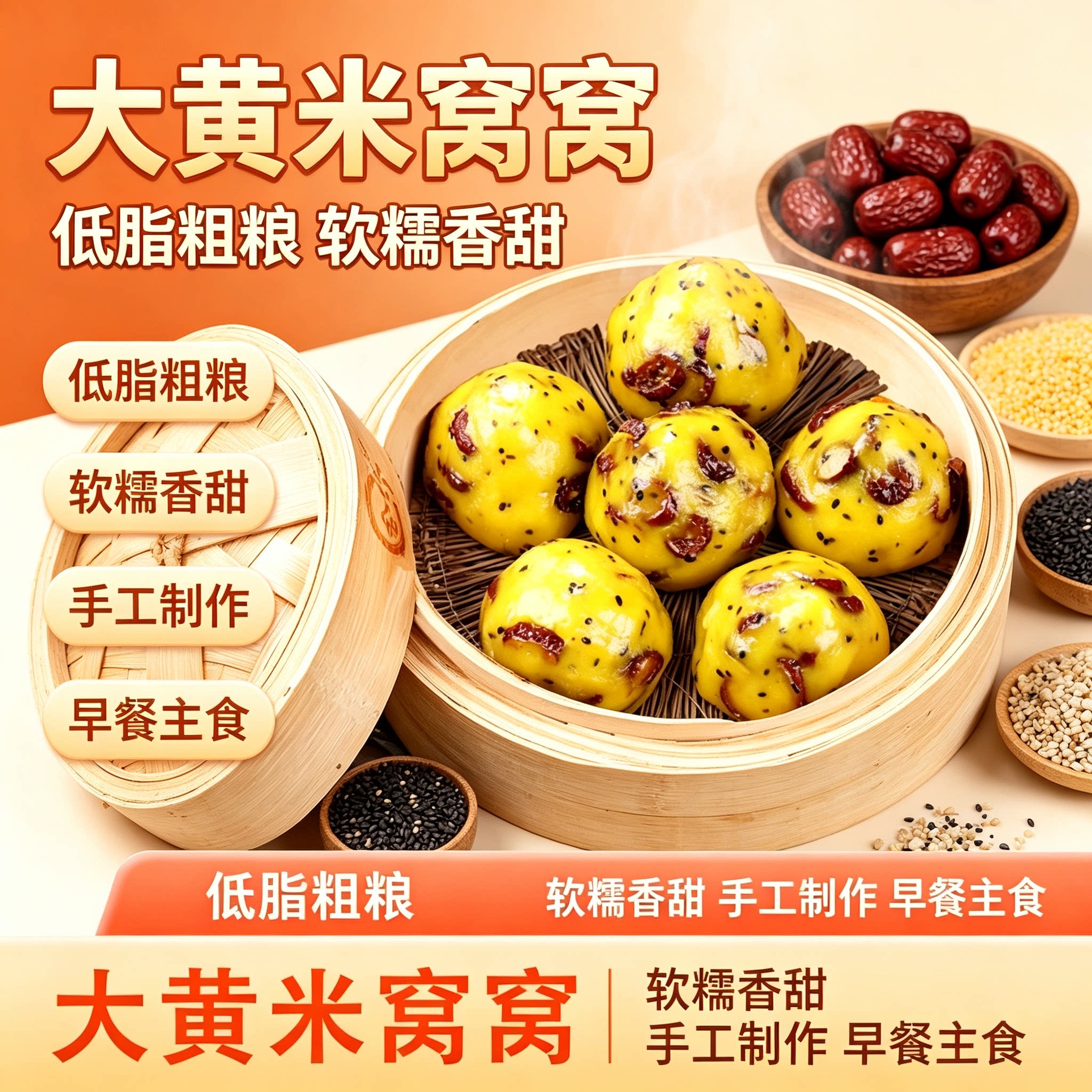 大黄米窝窝手工粗粮窝窝头