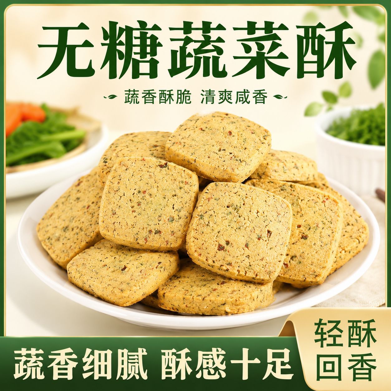 蔬菜酥无糖饼干蔬香酥脆