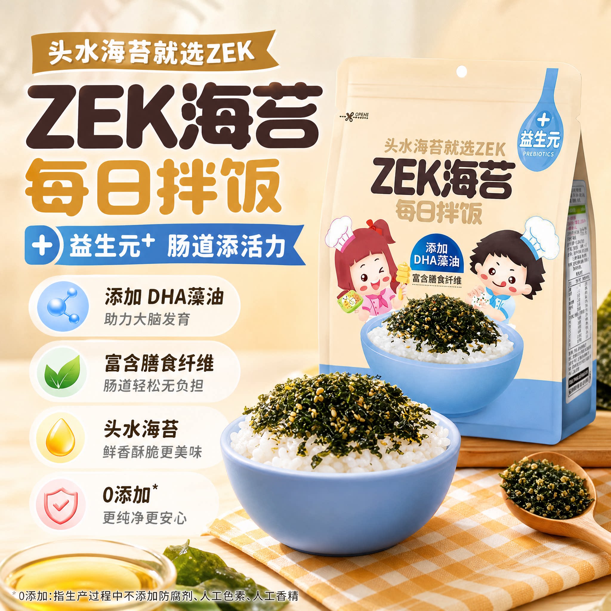 ZEK每日拌饭海苔肉松芝麻蔬菜