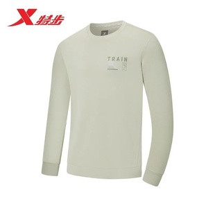 特步加绒卫衣男款2025冬季新款保暖运动针织套头衫975429920017