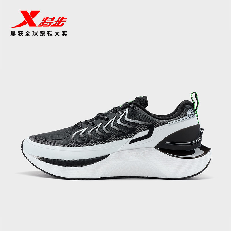特步风火27丨跑步鞋男款秋季减震运动鞋黑色软底跑鞋977419110055