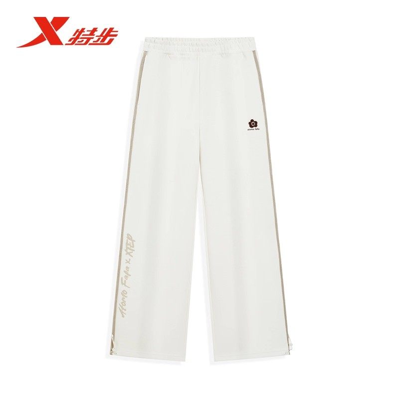 特步女款运动裤ATOMO FAFA联名2025冬季新款针织长裤975428630248