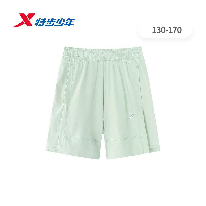 特步儿童运动裤2026夏季新款女大童弹力运动五分短裤674324404357